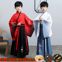 Hanfu boys 2021 New Chinese style childrens costume Tang suit Chinese school boy performance clothing autumn