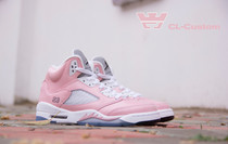 No Shoes AJ5 pink theme shoes custom Changlin CLCustom hand painted DIY service