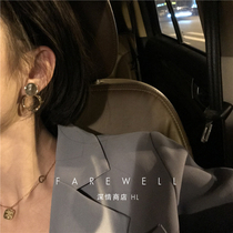 2021 new fashion ins stud earrings women sterling silver high-grade sense earrings French niche simple cold wind net red drop earrings