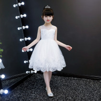 Girls Princess dress summer white childrens dress puffy gauze girl dress chiffon summer dress spring and autumn