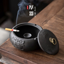 Creative Ashtrays Home Living Room Office Brief Grand number Retro with cover personality Trend Ceramic Anti-Fly Ash