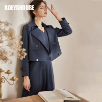 Rocoat temperament fashion suit womens new minimalist pure color Cognitive Jacket dress Career Two sets 03141