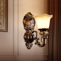 Card letter light European wall lamp living room background wall lamp neoclassical luxury American retro bedroom bedside wall lamp