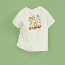 Small Tiger Patti Child Dress Children Short Sleeves 2022 Summer Dress New Mens Great Boy Baby Banana Printed Half Sleeve T-Shirt Tide