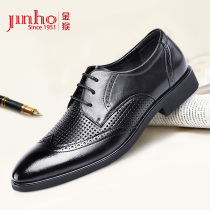 Golden Monkey 2021 Summer New Business Sandals Mens Carved Hollow Leather Shoes Breathable Male Buloc Mens Shoes