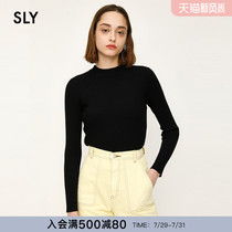 SLY new basic item solid color inside half-high round neck slim-fit sweater 030DSM70-1260
