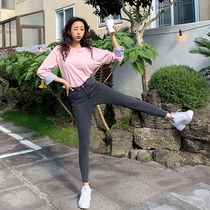  Smoky gray jeans female eight-point small man Hyuna high waist stretch thin student tight little feet nine-point pants