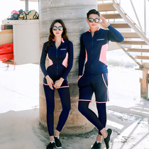 Korean couple wetsuit Female jellyfish wetsuit Sunscreen snorkeling Long sleeve large size split suit Surf bathing suit