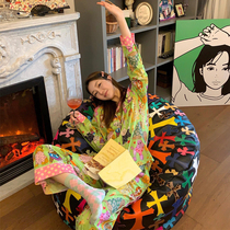 Wear fashion ~ CHAO type pajamas female spring and autumn silk screen red pet printing home suit