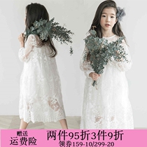 Girl Dress Dress Spring Dress 2022 New Children Long Sleeves Dress Girl Resort Beach Dress Parenting Autumn Dresses