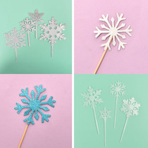 Acrylic silver white snowflake plug paper snow world Snow World Snow Snow Snow World Snapshot dessert arrangement