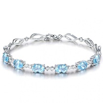 Color treasure green chalcedony silver bracelet series new hot sale creative Sapphire silver gold-plated handstring silver jewelry