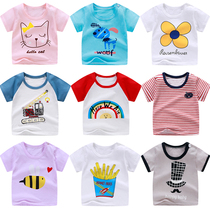 3-6 female baby short sleeve full cotton T-shirt 7 7 9 8 10 9 12 month male baby Summer fitted clothes 1-4 years old