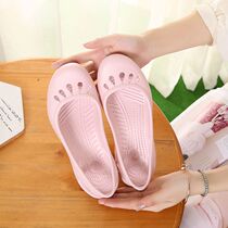 Dongle Shoes Schoolgirls Han Edition Cute 100 Hitch Jelly Shoes Flat-bottomed Slopes Heel Nurse Baotou Beach Shoes Sandals Shoes