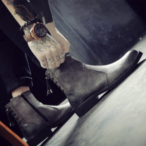 New male boots Warm Cotton Boots Men Martin boots Inn short boots Korean version trendy High Tip Leather Boots