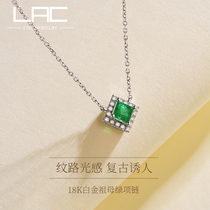 LAC High Jewelry Natural Emerald Pendant (with Chain)Female 18k gold Color Gemstone Custom Clavicle Necklace