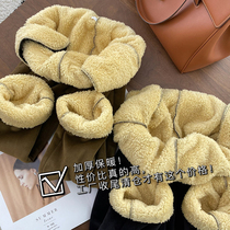  Fried chicken value factory clearance only benefits inside composite lamb wool thickened warm casual pants tapered pants