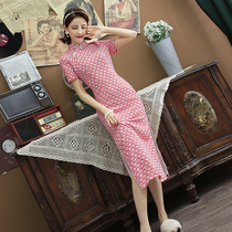 New style 2021 new cheongsam summer old Shanghai Republic of China modified dress long elegant Chinese style