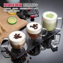 Mug coffee cup double glass glass with lid thick heat resistant glass glass glass water cup non-ceramic