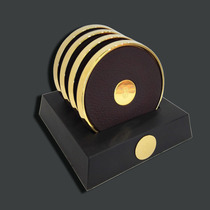 Spain imports Kaske plated 23K gold round cup cushion thermal insulation mat tea cup cushion upscale business gift hem