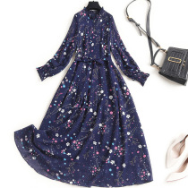 Excellent temperament feminine floral dress 2021 spring new womens waist thin chiffon skirt L3004