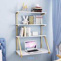 Modern gold dresser American bookshelf Computer desk combination bedroom wall shelf Simple craft partition frame