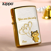 Lighter zippo genuine zipoo treasure official flagship store grinding wheel type lighter sticker bear