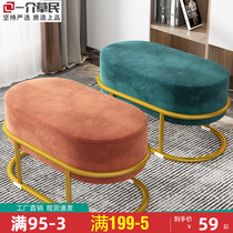 Small stool Home Light Extravagant Shoes Bench Living-room Sofa Round Stool Net Red Dwarf Bench Trial Dressing Room Creativity Cute Little Bench