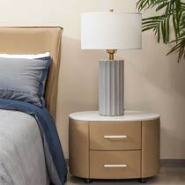 Totoro Xiansen bedroom furniture Italian light luxury simple imitation leather bedside table Modern simple bedroom locker
