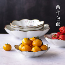 Nishida Muyu impression Cherry Blossom series Japanese tableware plate cherry blossom large creative fruit salad plate home
