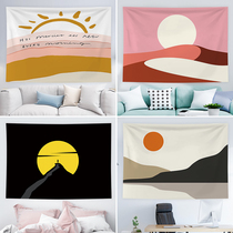Hanging cloth ins background cloth niche style minimalist sun desert simple pen room Net Red Girl heart decorative wall cloth