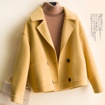 Anti-season clearance short double-sided cashmere coat womens woolen jacket loose pure wool coat small man casual
