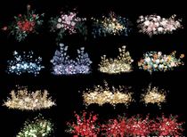 Row flower road lead flower C2 hand-painted floral material 10 sets of floral design renderings psd simple high-end