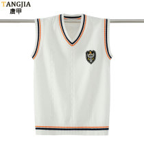 Hair Back Male Student Trend V Collar Sleeveless Knit Kan Shoulder Teenagers Hide Cyan Loose Sweater Horse Chia Jacket