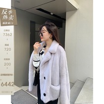 CC fur Beloved mink new vintage foreign style suit collar imported purple standard mink fur coat