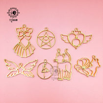 miss small morning diy crystal drop glue UV resin rubber beauty less female warrior series metal rims gold
