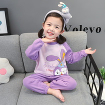 Girl Sleepwear Spring Autumn Pure Cotton Female Baby Spring Child Girl Princess Cute Super Cute Cumin Suit Suit