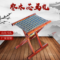 Jujube Maza solid wood folding portable stool Shandong household small Maza fishing barbecue grilling side stove chair bench