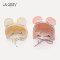 luassy baby hat autumn and winter 0-6 months female baby baby Korean version of newborn tire cap ear protector