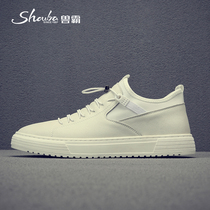 Beast pa white shoes mens leather wild mens shoes in the spring of 2021 new trend brand white shoes casual thick soleplate shoes