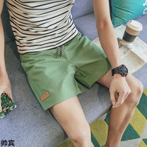 Summer cotton 3-point shorts slim Korean three-piece pants mens Tide Super shorts elastic hot pants beach pants 4-quarter pants