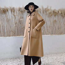 2019 autumn and winter popular double-sided cashmere coat womens loose medium-long Korean version of 100% wool cloak wool coat