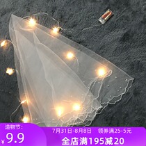 New wedding yarn photo photo bridal veil Korean pearl simple and beautiful wedding veil short white