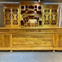 Golden Silk Nanwood Desk Bookcase Portfolio Small Leaf Zhen Nanclassical Chinese Solid Wood Company President Special