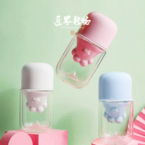 Craftsman new thing ceramic filter light drinking cup Three-piece simple office home express cup Glass teacup Cat Star cup