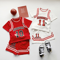 Children's uniform boys and girls suit summer slam dunk master brother and sister summer sports two-piece basketball suit sister and brother suit