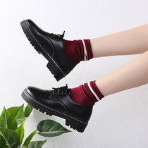 Summer black ins small leather shoes women Spring 2020 new students Korean version of Harajuku wild British retro single shoes