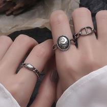 luck lucky opening ring female round smiley face personality retro pig nose Oval chain ring