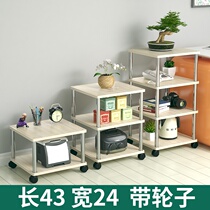 Shelf-floor small shelf removable with wheel rack multilayer storage rack kitchen nip sewn wood frame narrow holding frame