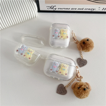 Transparent Blue Yellowbears Apply AirPods1 2 Generation Pro Headphones Sleeve 3 Generations Apple Wireless Bluetooth Protection Shell